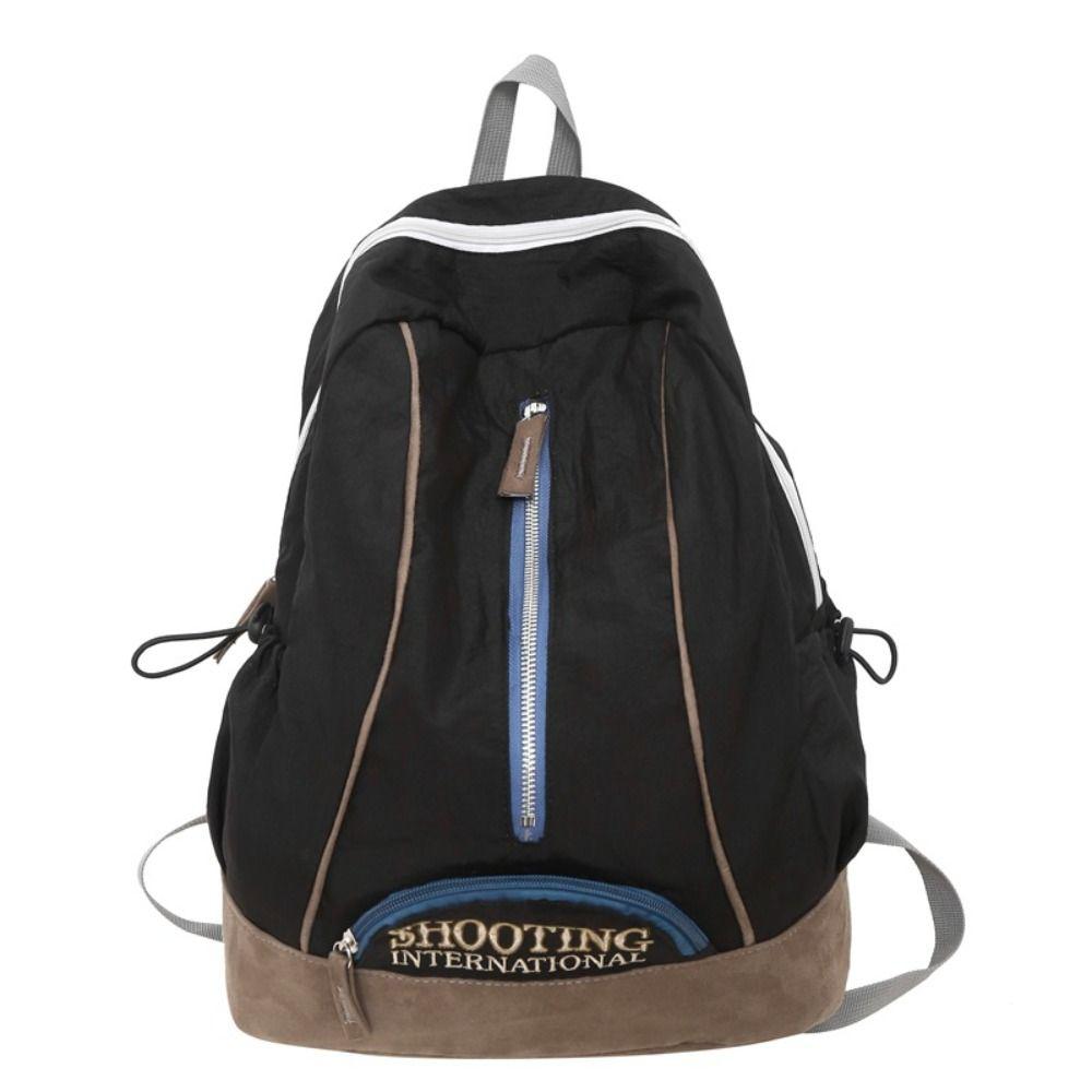 Embroidery Trendy Backpack Polyester Multi-pocket Casual Schoolbags Casual School Bags