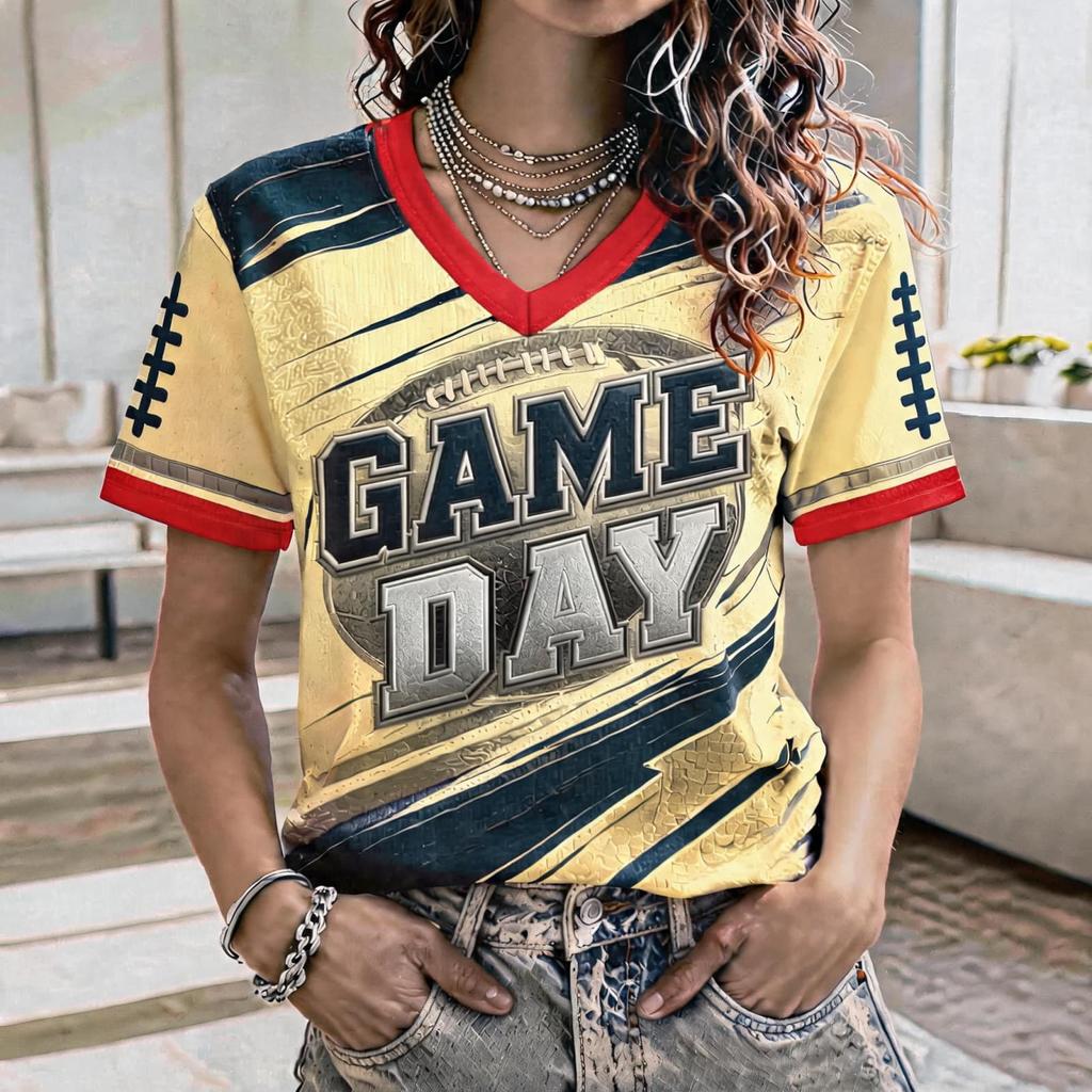 Women's Football Fan Shirt for Day Cheering and Support at the Stadium