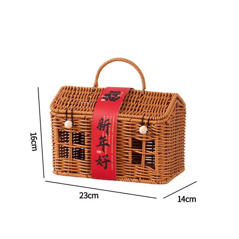 Rattan Storage Basket New Year Xmas Gift Packaging Box Creative Handbag Birthday Gift Vine Weaving Handbag Vine Woven Gift Box