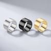 Bague pour homme en acier titane 12 mm: Bijoux simples, unis en acier inoxydable pour couple