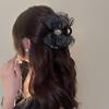 1 Piece of New Bow Hair Clip, Mesh Hair Grab with Diamond Decoration, Luxurious Back of the Head Hair Clip for Women.