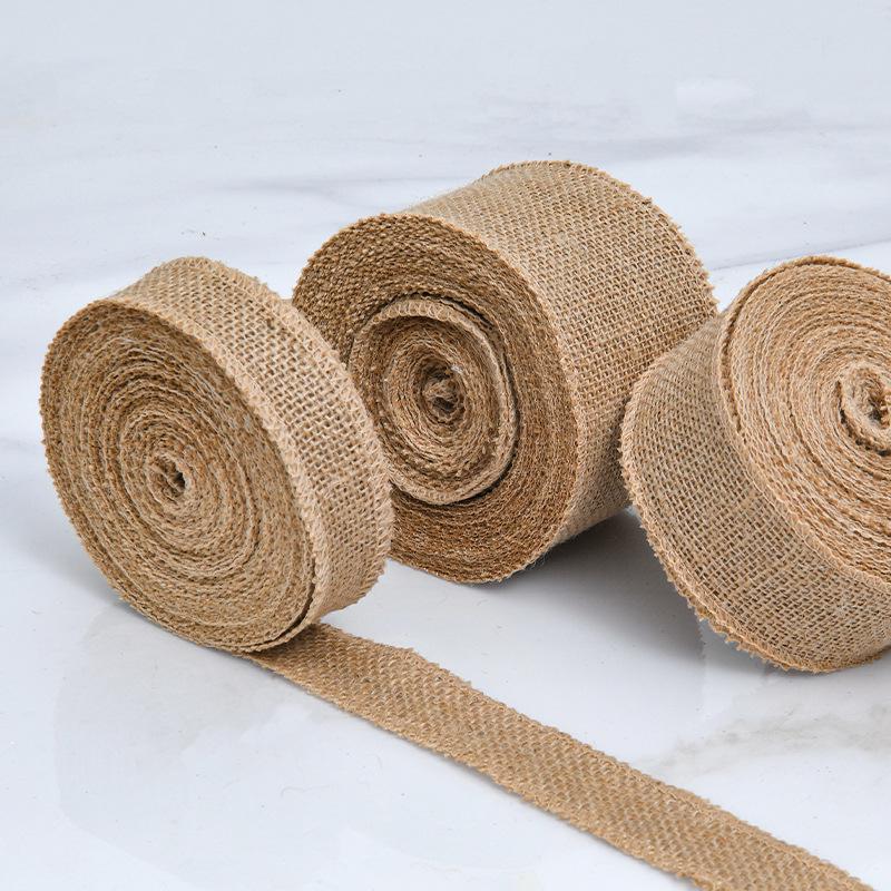 Natural Jute Linen Burlap Tape for DIY Christmas Tree Decoration and Binding