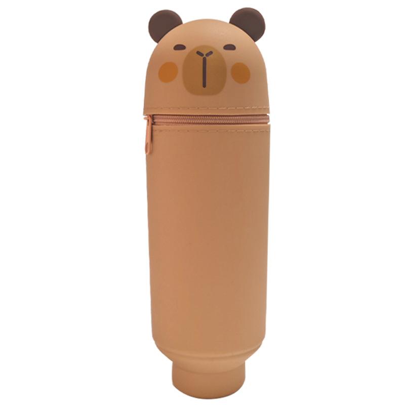Kreatives hochwertiges Cartoon Panda Federmäppchen Silikon Tierform Stifttasche Faltbar mit Reißverschluss Schreibwaren Aufbewahrungstasche