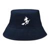 Bucket Hat With White Witch Print , Men's Cap Candy Color Spring Solid Color Basin Hat