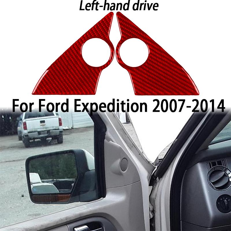 For Ford Expedition 2007-2014 Carbon Fiber Car Gear Panel Air Conditioner Outlet Frame Cover Trim Stickers Car Accessories Red carbon fiber