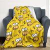 Yellow Faces Flannel Blanket Throw Blanket Soft Warm Sofa Bed Camping Home Decor Unique Christmas Gift C926508