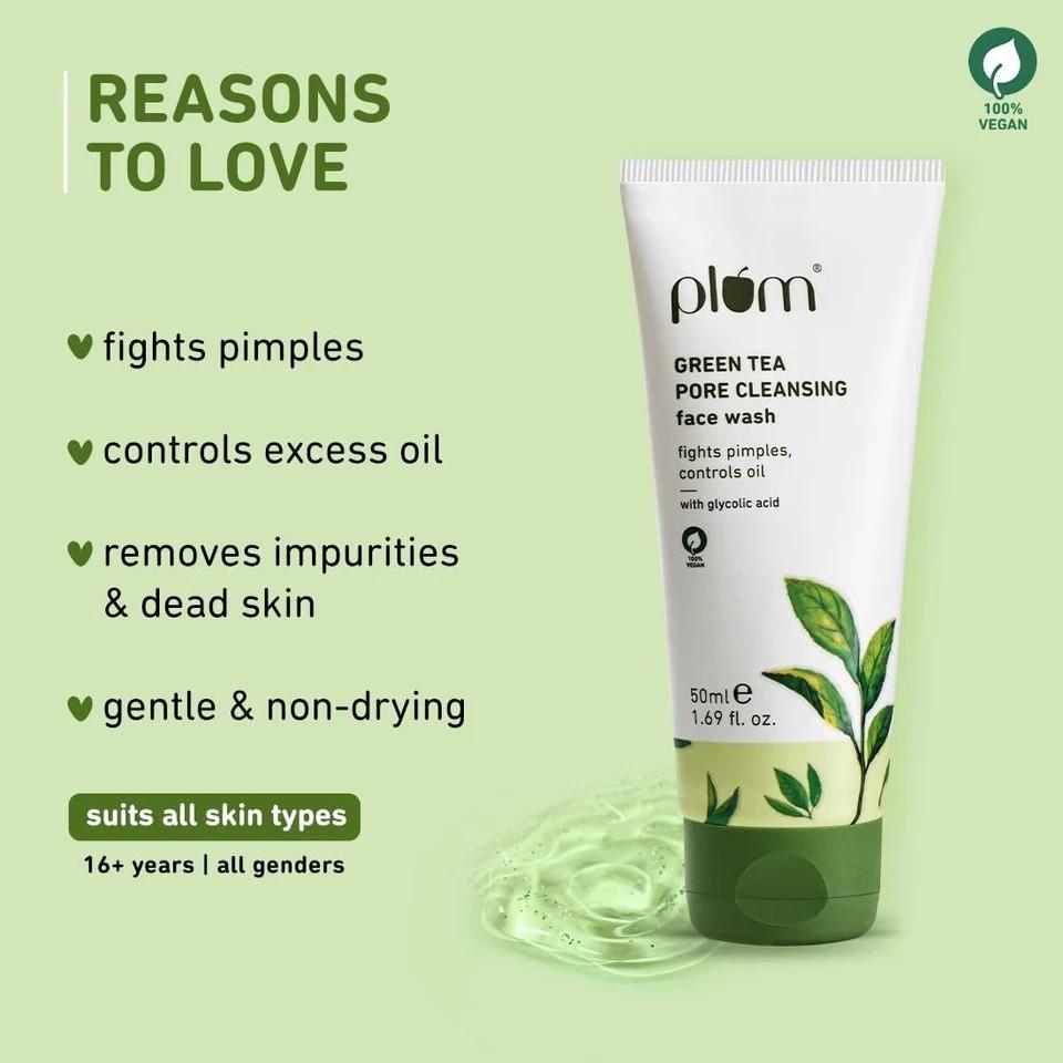 Plum Green Tea Pore Cleansing Face Wash for Oily Women & Men | 50ml