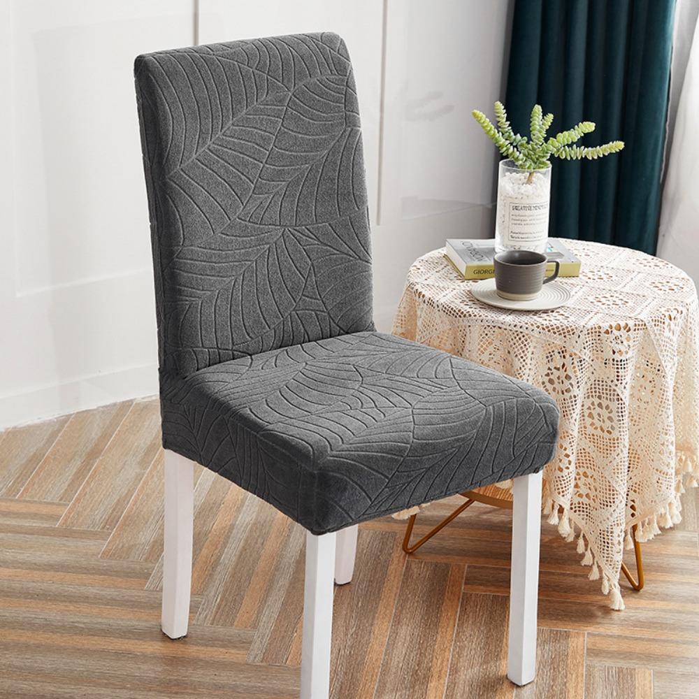Leaf Jacquard Waterproof Chair Cover Stretch Fleece Elastic Thickened for Home Hotel Stool