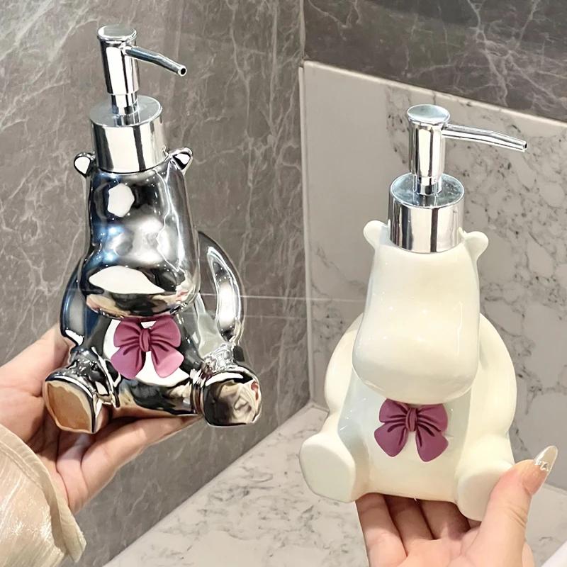 Hippopotamus Hand Sanitizer Bottle Press The Bottles Light Luxury Cartoon Shower Gel Laundry Detergent Bottle Soap Dispensers