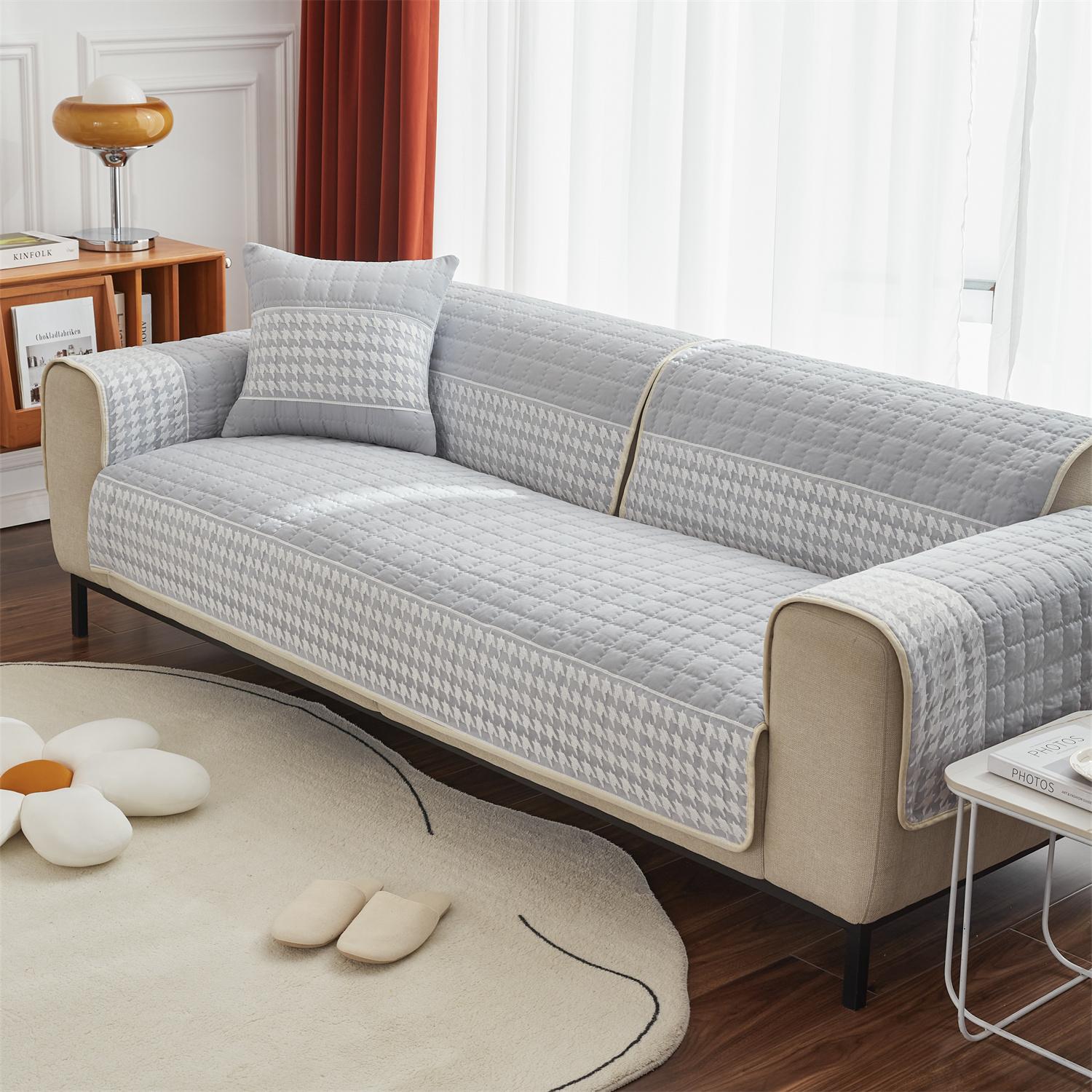 

Чехол для дивана с кружевом в ломаную клетку Docor, противоскользящий чехол для дивана, чехлы для сидений дивана в гостиной, подходит для домашних животных 60*60cm