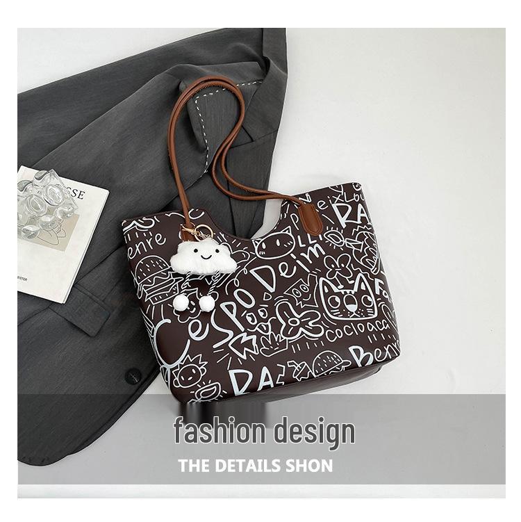 Autumn 2025 Women's Trendy Crossbody Shoulder Tote Bag - Large Capacity & Stylish Design