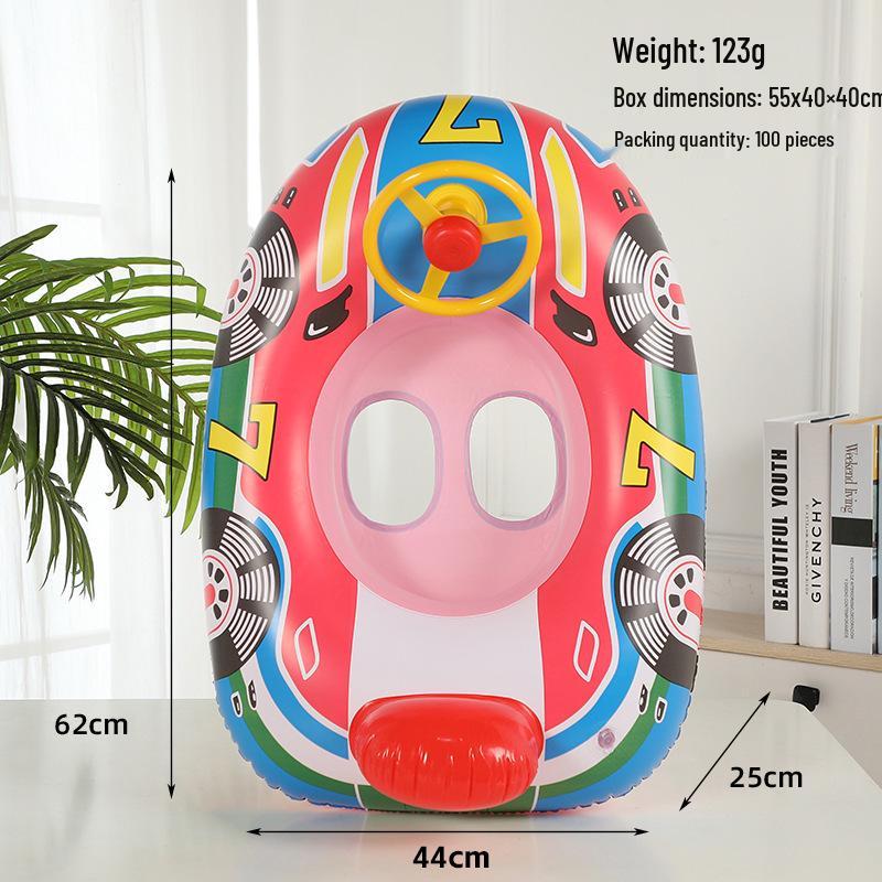 Cartoon Steering Wheel Baby Swimming Seat Ring: Anti-Rollover Underarm Float for Infants and Toddlers