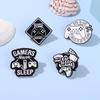 And Black Elegant White Metal Badge Geometric Brooch For Accessories Fashion