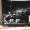 1 Stück Schwarz-Weiß Sternenhimmel Galaxie Milchstraße Wandteppich Astronomie Wandkunst Schlafzimmer Dekor Kosmischer Weltraum Hintergrund Druck