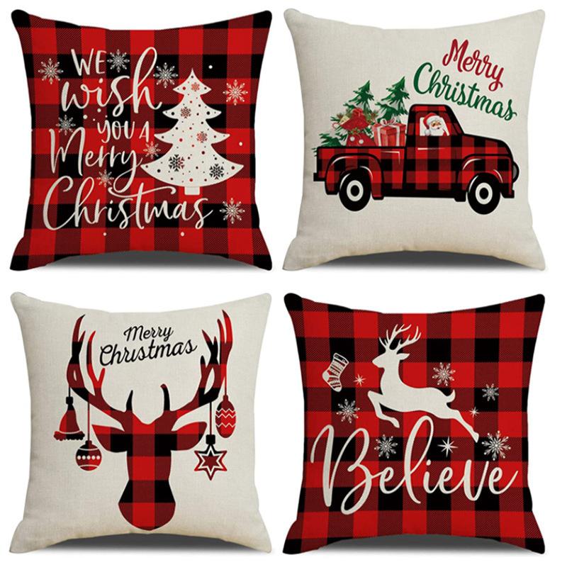 Christmas Pillow Home European Linen Sofa Cushion Cushion New Pillow Case