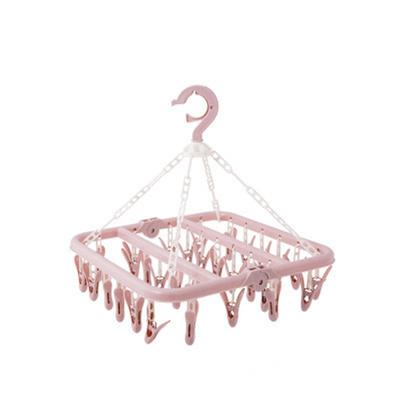 (SU)Plastic Foldable Clip Space Saving Indoor Socks Drying Rack