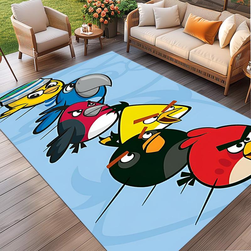 Angry Birds Print Rug, Washable Floor Carpet, For Entryway Dorm Laundry Room Office Study, Home Decor Birthday Christmas Gift