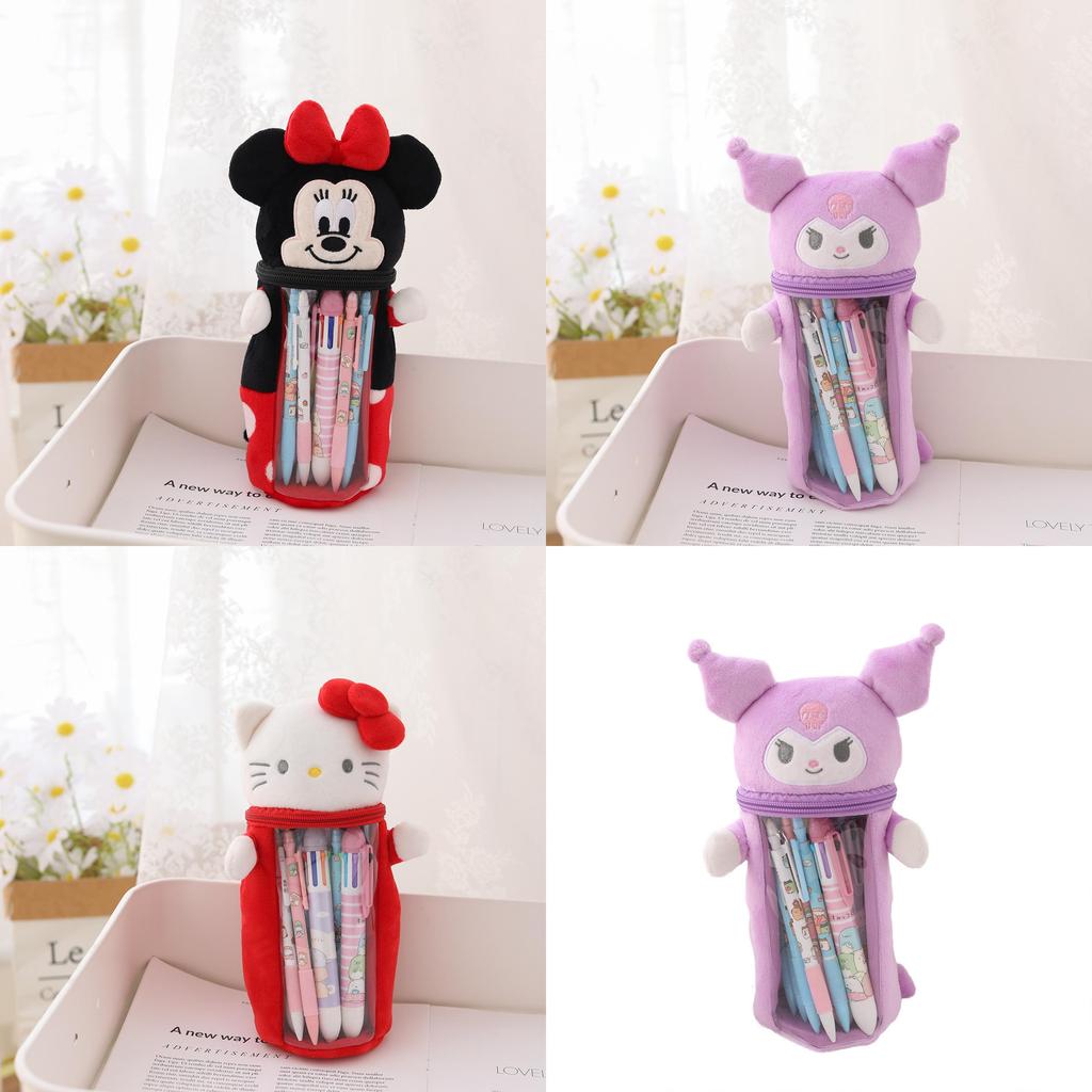 Cute Japanese Star Sailor Moon Plush Pen Holder Pencil Case For Girls' Stationery Storage, Transparent Gift Bag