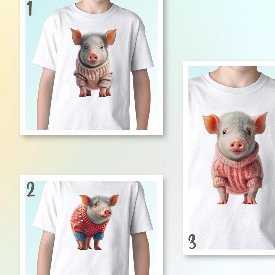 

Pig kids boys T-Shirt fantasy tee swine top funny animal gift s s kids baby sizes 140