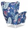 Fotel uszak ARI PRINT z podnóżkiem skandynawski Family Meble niebieski
