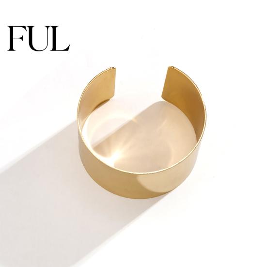 Personalized Arm Cuff Women Bracelet Exaggerate Vintage Punk Boho Smooth Stainless Metal Lady Adjustable Opening Bangle Wide Wrist Jewelry