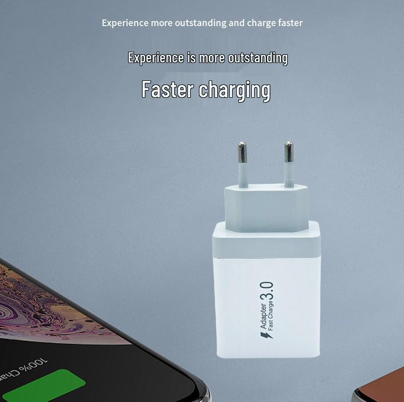 40W EU Standard 4-Port Fast Charger: 2 USB-C & 2 USB-A for Mobile Phones & Watches
