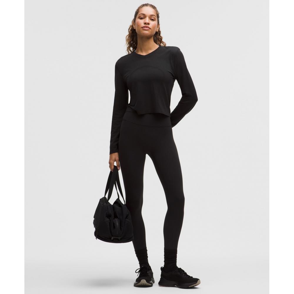 Lululemon Swiftly Open Hole V Neck Long sleeVe Shirt Black