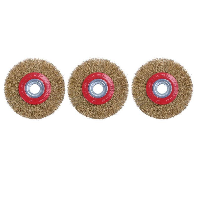 

ABUL-3X Wire Brush Wheel For Bench Grinder Polish + Reducers Adaptor Rings,5Inch 125Mm золотий