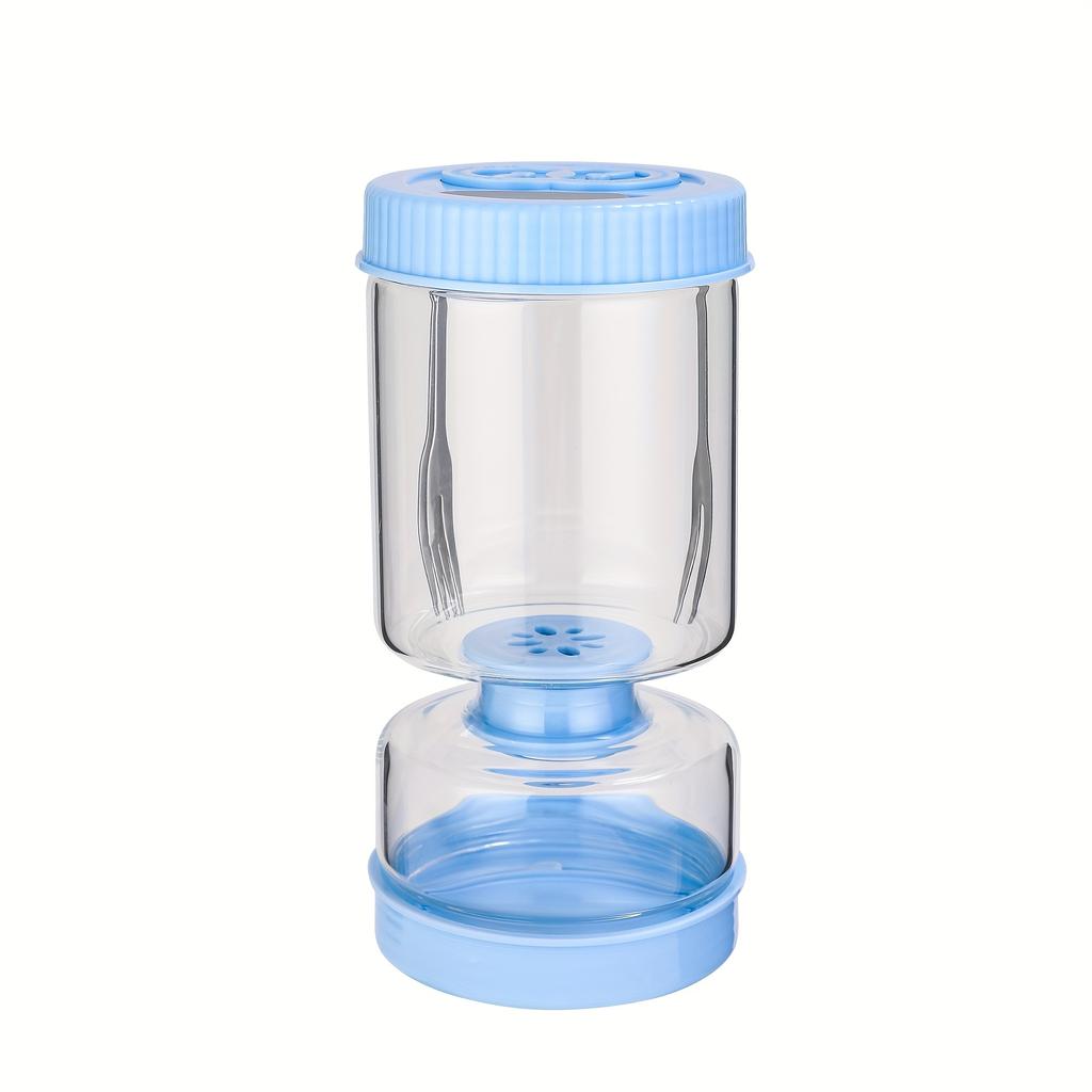 New Glass Pickle Jar Dry Wet Dispenser Marinating Vegetables Fruits Container with Built-in Forks Kitchen Juice Separator Tools