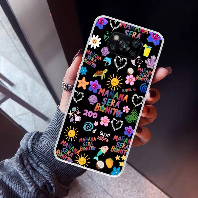Karolg M-Manana Sera B-Bonito Phone Case For Xiaomi Poco X7 X6 X5 Pro F7 Ultra Redmi 15C 15 13 13C 12 12C 10 10A 10C 9 9A 9C 9T