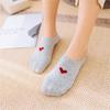 New Women's Summer Red Love Heart Breathable Soft Cotton Short Socks Unisex No-Slip Invisible Sokken Dropship