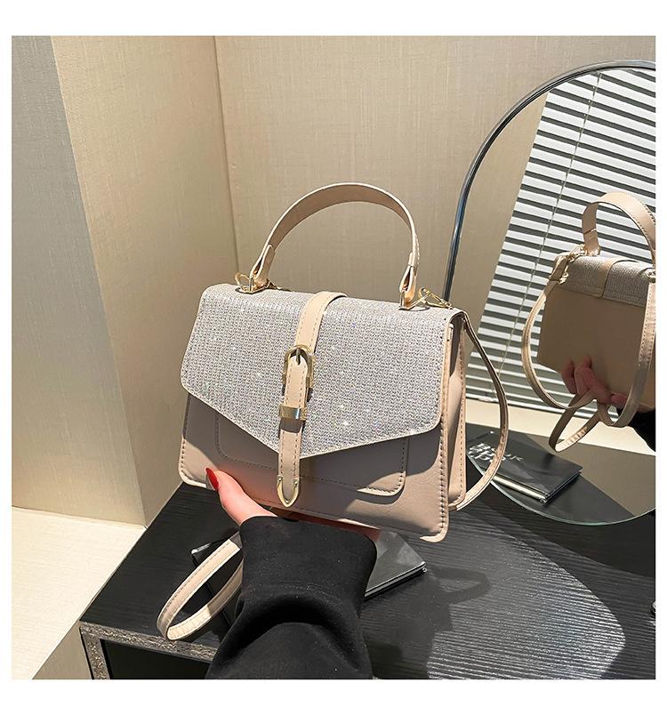Popular Fashion Single Shoulder Oblique Span Small Square Bag Retro Foreign Style Women's Bag 2025 New Spring Texture Korean Version Handbag