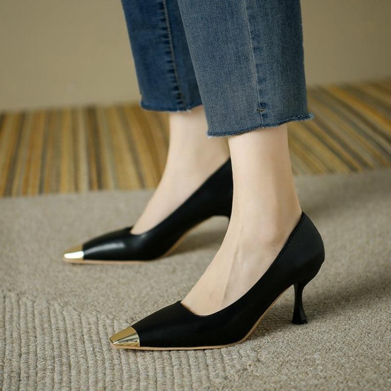 Fashion 2025 New In Leather Women  Shoes Sandals Flat Bottom Color Hollow Thick Heel Chaussure Femme Zapatos Mujer Sandalias Sapatos