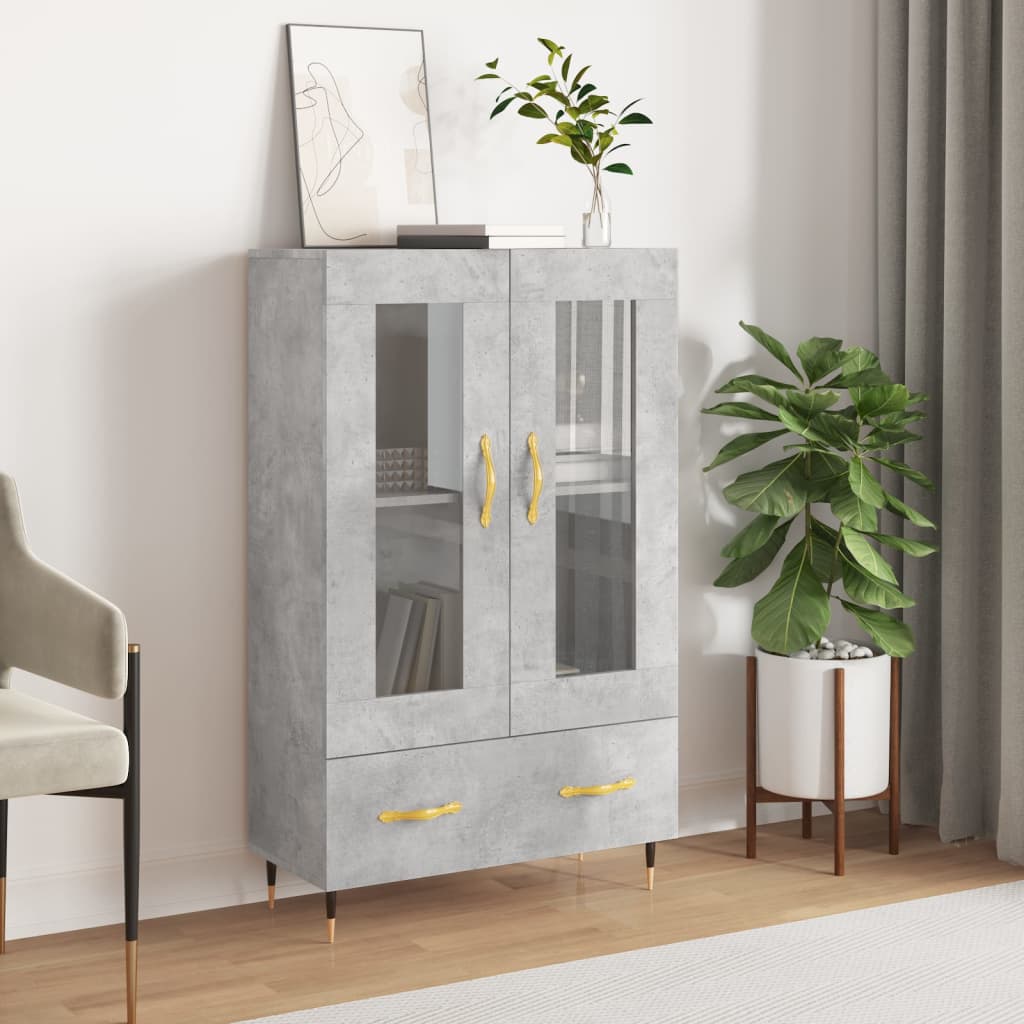 Highboard Concrete Grey 69.5 X 31 X 115 Cm Particleboard