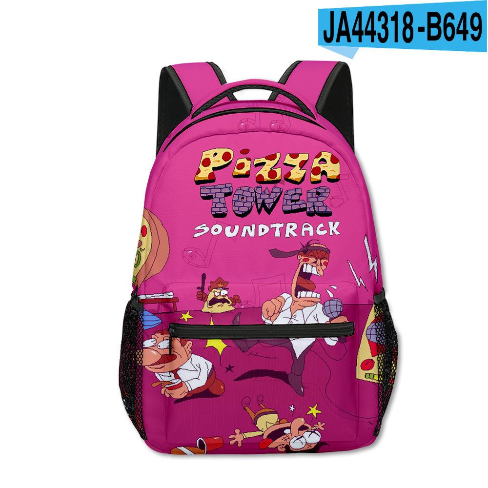 Kpop Jugendliche Schultaschen Unisex Pizzaturm Pfeffermann Reisetaschen 3D-Druck Oxford Wasserdicht Notizbuch Schulterrucksäcke
