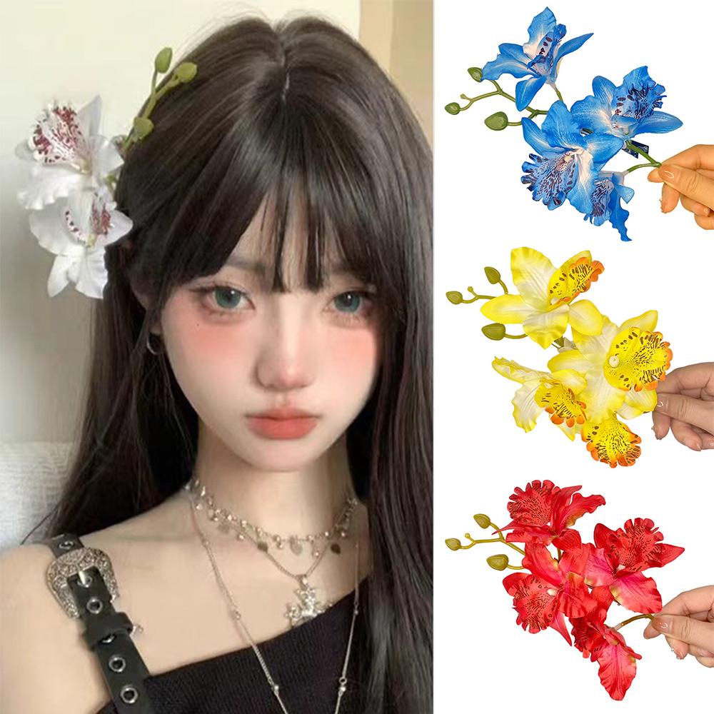 Orchid Flower Fairy Hairpins Artificial Flowers Spring Summer Hair Clips Wedding Party Photography Hair Accessories