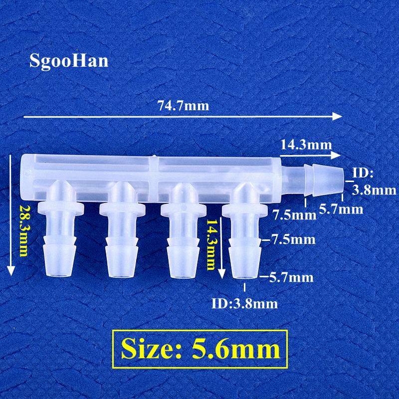 10Pcs/Lot 2.4~11.1mm PP Side 4-Ways 5-Ways Connectors Oxygen Gas Diverter Aquarium Air Pump Oxygenation Distributor Garden Watering Pagoda Hose Joint