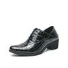 Luxury Brand High Heel Men's Shoes Fashion Moccasin Man Wedding Shoes Groom Designer Pointed Toe Dress Shoes Men Leather Oxfords