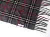 .a all over the world Wool Scarf, Grey Mini Check (Unisex, Fringed)