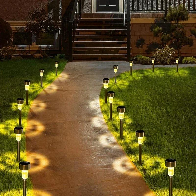 Solar Powered Outdoor Garden Lights Waterproof Landscape Path LED Light for Backyard Yard Patio Lawn