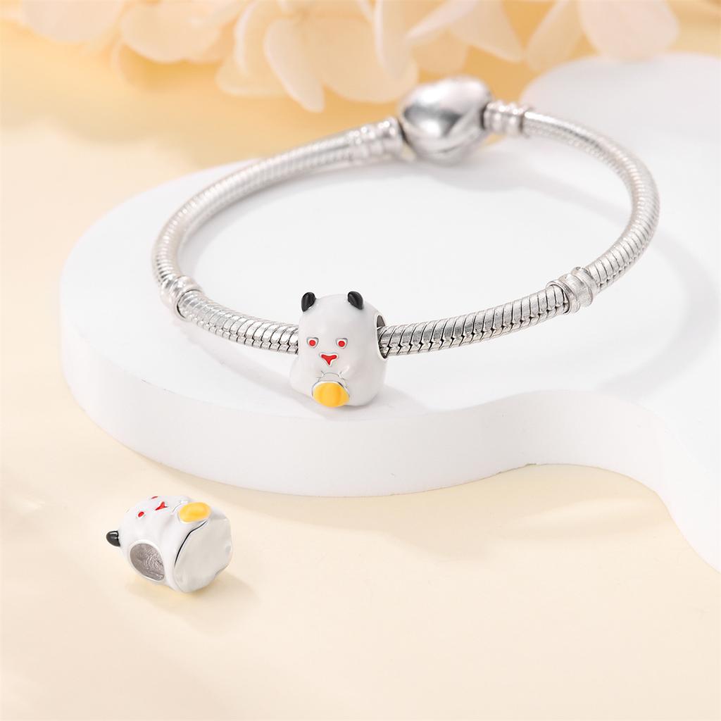 Argint 925 Halloween Luminous Negru Fantomă Pandantiv Margea Stil DIY Brățară cu Mărgele Colier