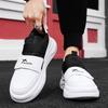 Velcro shoes autumn casual lace-free board shoes leather surface sports thick sole increase