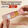 3 Compartment Pill Organizer 2-IN-1 Drug Tablet Organizer Durable Pill Box Splitters