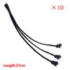 10Pcs 1 to 3 Way Splitter Cable Sleeved 4 Pin PWM Fan Connector Extension Cables