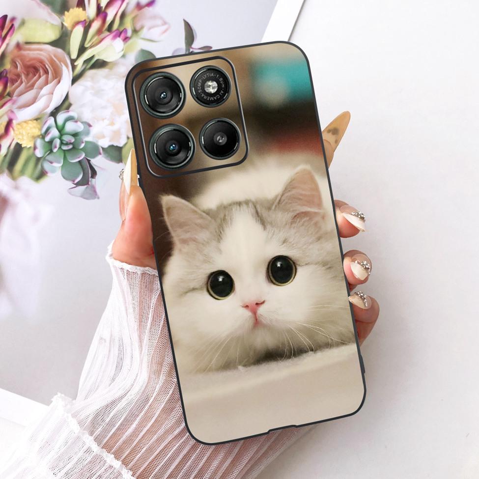Hülle Für Motorola Moto G77 Hülle Ästhetisch Luxus Niedliche Katze Mode Schmetterling Cool Bemalte Abdeckung Für Motorola XT2621-4