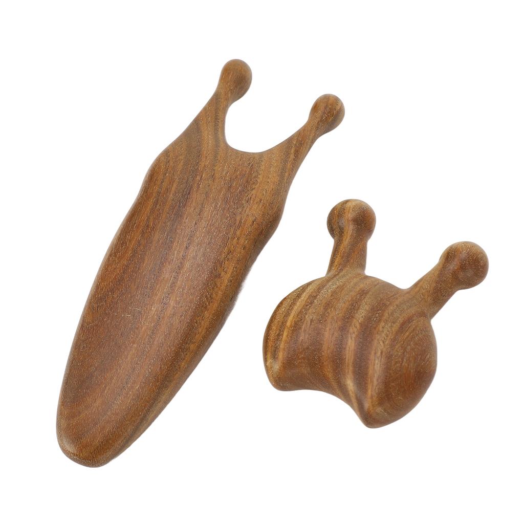 2pcs Nose Maasage Tool Reduce Stress Smoothing Surfaces Sandalwood Nose Guasha Tool for Head Neck Hand