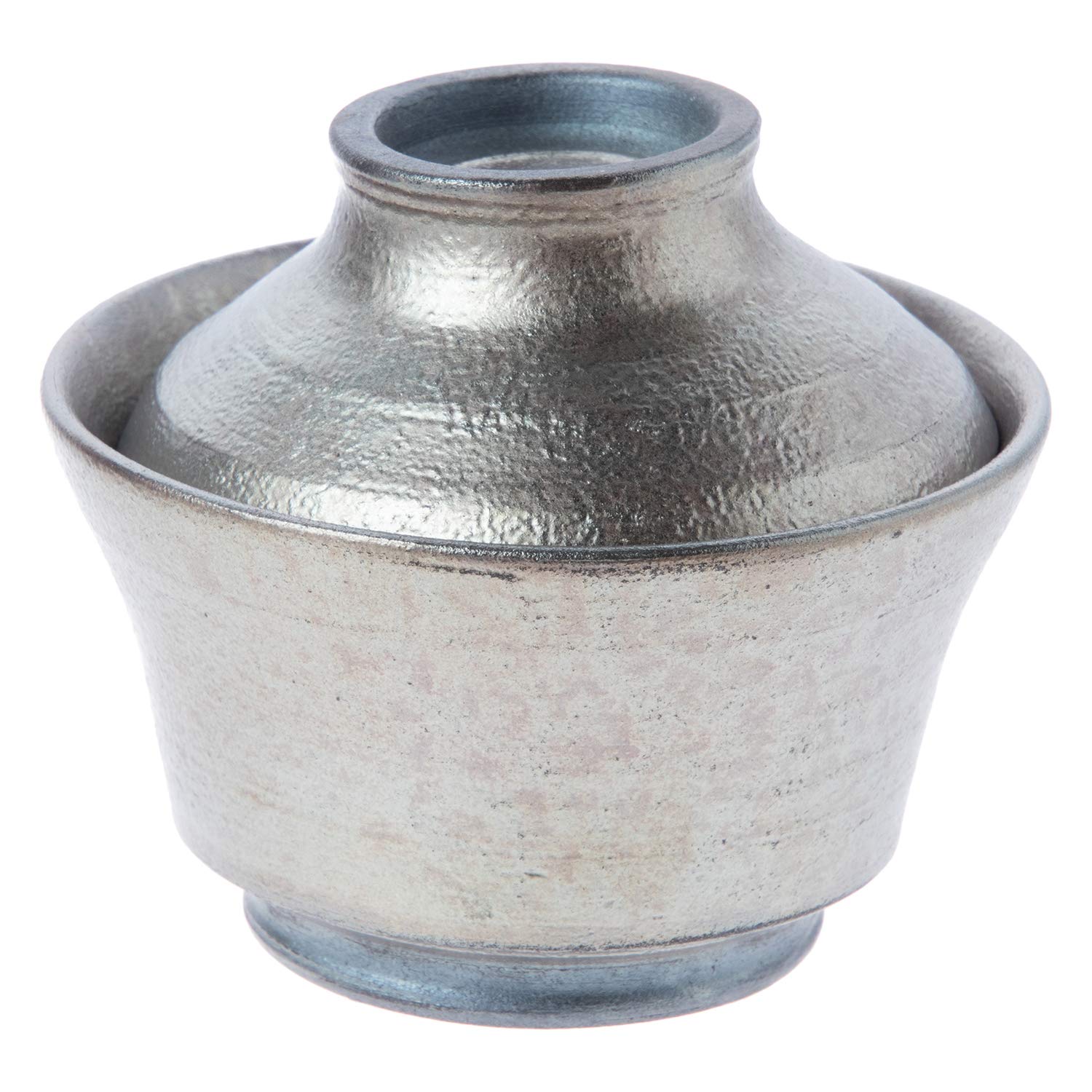 

Керамика Сигараки Хечимон маленькая тарелка с крышкой с серебряной хрустальной отделкой, сделано в Японии, MR-3-3016