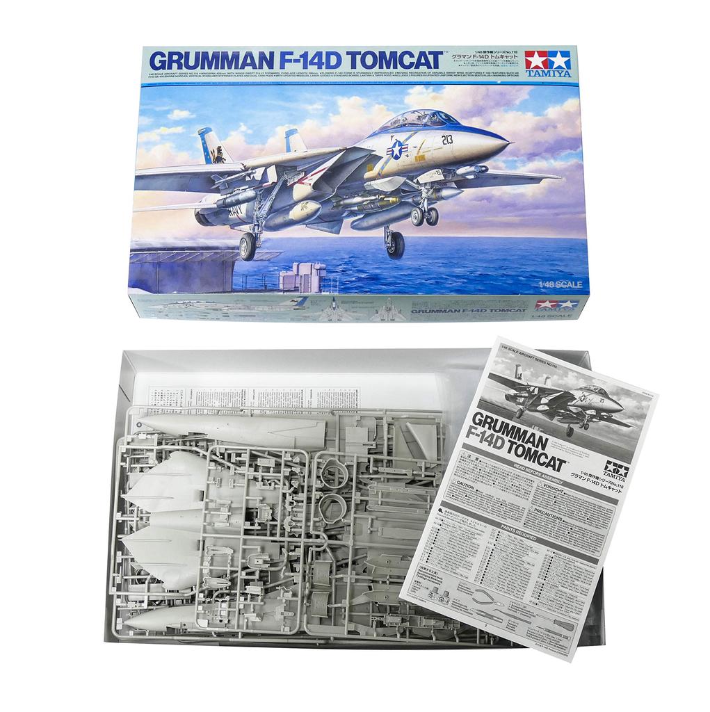Tamiya 1/48 Masterpiece Aircraft Series No. 118 U.S. Navy Grumman F-14D Tomcat Plastic Model Kit 61118