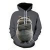3D Print Men's Samurai Cat Graphic Hoodies Fashion Oversized Hoodie Sweatshirt Coat Mens Sport Tracksuit Sudaderas