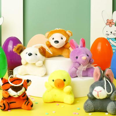 12 Stück Mini Stofftier Plüschpuppen Set Oster-Eiersuche Füllung Partygeschenke